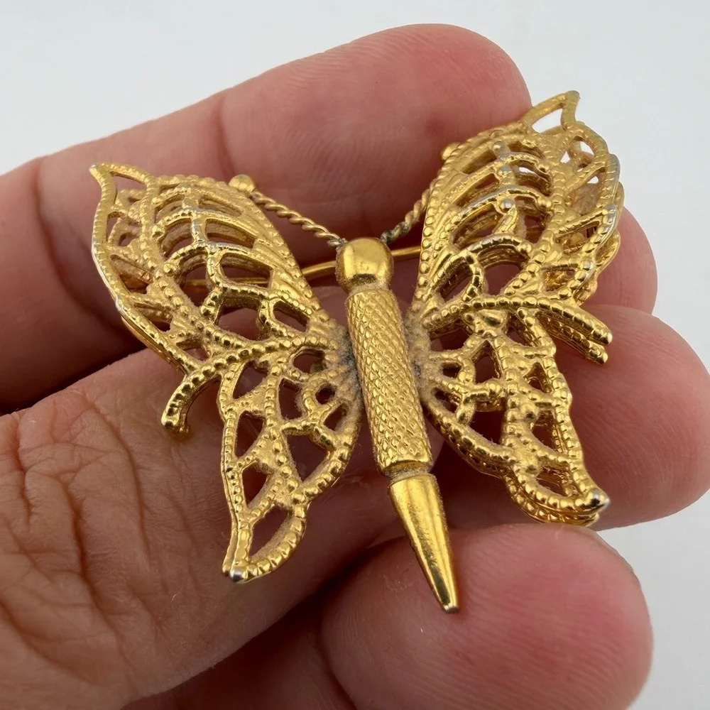 Monet butterfly brooch